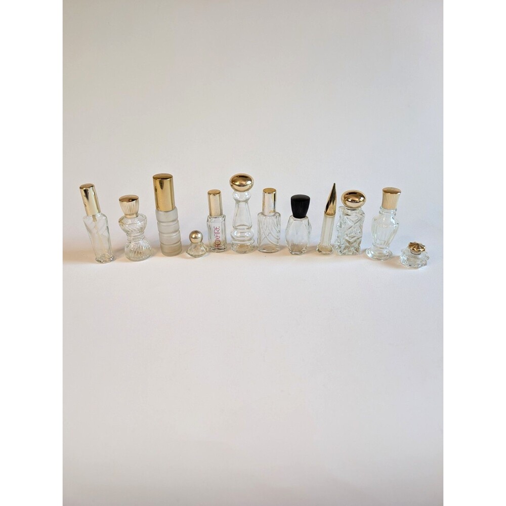 Vintage Lot of 12 Avon Collectible Perfume Travel Mini Glass Bottles